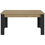 Table a manger extensible - GAMI - TRUST - Chene / Noir - 8 personnes - 160/200 x 90 x 77 cm