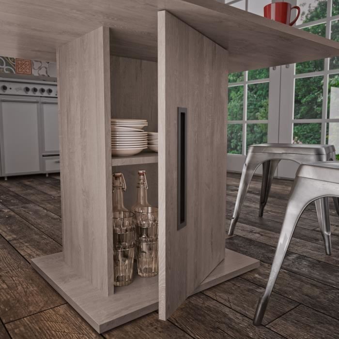 Table a manger - Boston - Rectangulaire - Pied fut - 6 personnes - L 120 x  P 80 x H 76 cm - Gami