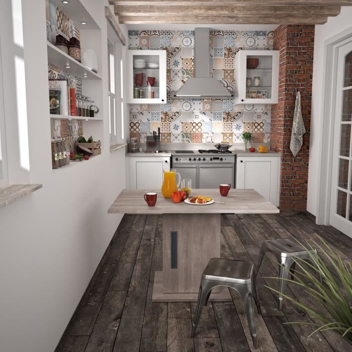 Table a manger - Boston - Rectangulaire - Pied fut - 6 personnes - L 120 x  P 80 x H 76 cm - Gami