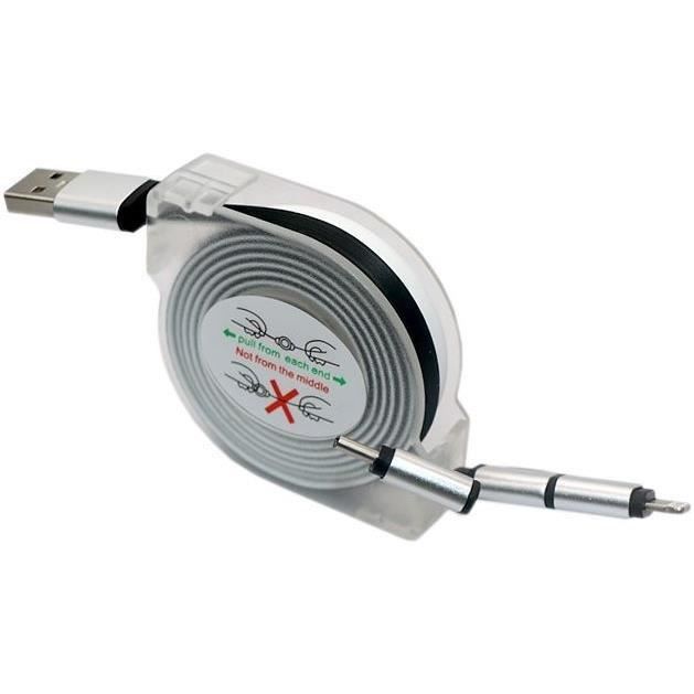 Enrouleur de câble USB - GAO - 3-en-1, 2m, charge rapide