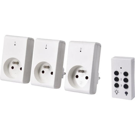Kit 3 Prises télécommandées + Télécommande - GAO - 230 V - Blanc