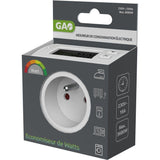 Contrôleur de consommation - GAO - Mesure W/kWh/durée - Détection des 4W - Disjoncteur intégré - 16A 3680W