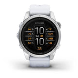 GARMIN - Epix Pro (Gen2) -  Montre connectée a haute performance - 42 mm - Acier, Silver avec bracelet blanc