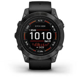 GARMIN - Epix Pro (Gen2) - Montre connectée a haute performance - 47mm - Acier, Gray avec bracelet noir