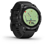 GARMIN - Epix Pro (Gen2) - Montre connectée a haute performance - 47mm - Acier, Gray avec bracelet noir