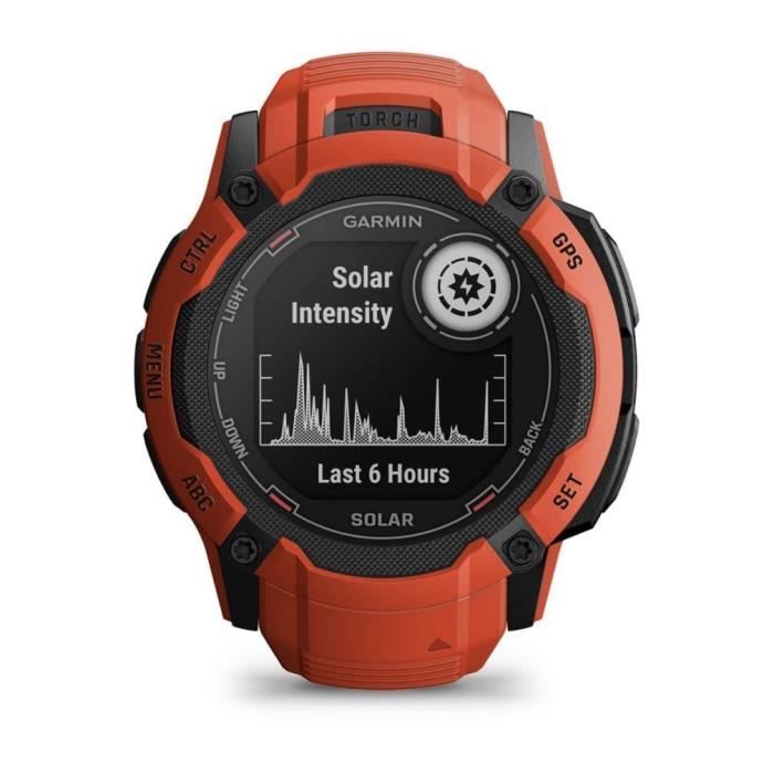 Montre GPS connectée - GARMIN - Instinct 2X Solar Rouge