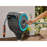 Dévidoir automatique pour terrasse - GARDENA - RollUp S - Bleu - Longueur 15 m - Tuyau 13 mm
