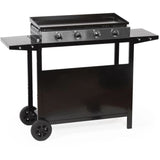 GARDEN MAX Plancha gaz MERIDA - 4 feux - Sur chariot - 127 x 46,5 x 95 cm - Acier émaillé - Surface de cuisson: 75 x 35 cm - Noir
