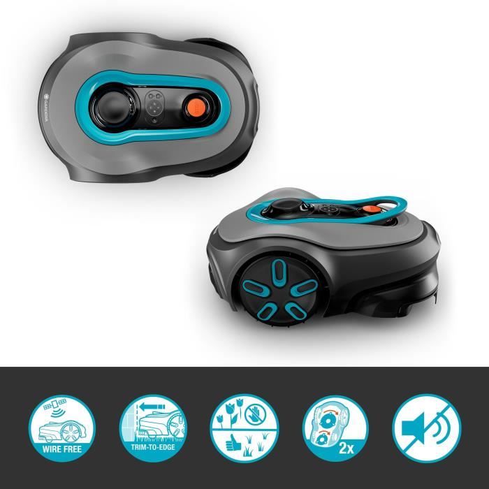 Tondeuse robot - GARDENA - Smart SILENO Free 800 - Sans câbles périphériques - Surface 800 m² - Inclus smart Gateway