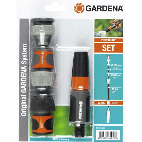 GARDENA Nécessaire de base 20/27 – Adapté tuyau Ř19mm – Compatibilité Original GARDENA System –Kit complet– Garantie 2ans