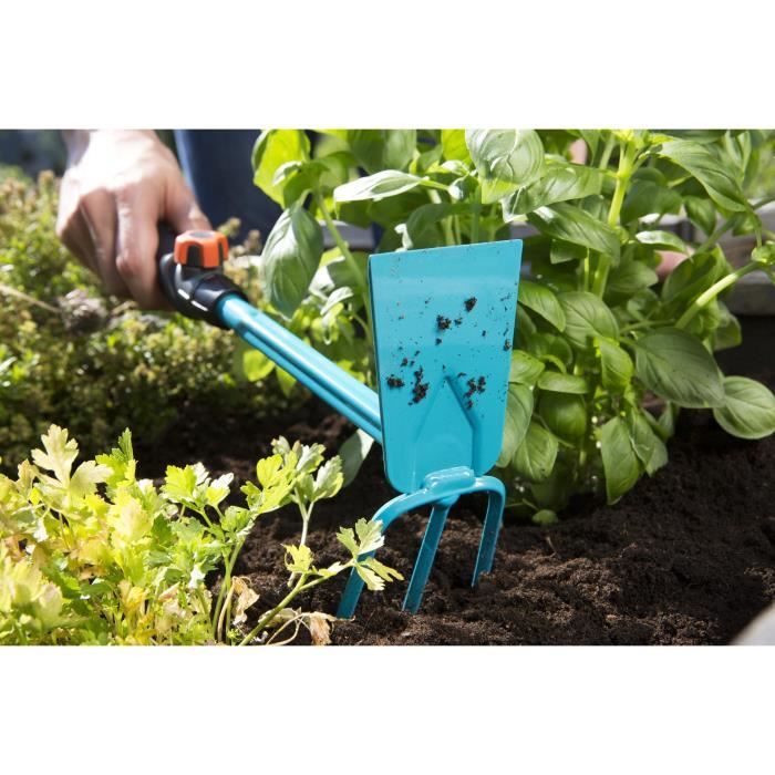Serfouette a fleurs Combisystem GARDENA - Acier enduit - Outil pour travaux de sol - Garantie 25 ans