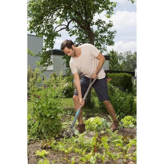 GARDENA Fourche a becher NatureLine Manche bois 100% FSC  Poignée ergo en D  Dents acier trempé  Garantie 10 ans (17002-20)