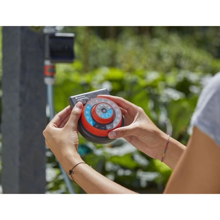 Programmateur d'arrosage Easy Plus - GARDENA - Bouton rotatif - Technologie Safe Stop - Résistant eau