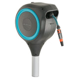 Dévidoir automatique sur pic RollUp S 15 m - GARDENA - Liseret bleu - Enroulement automatique du tuyau