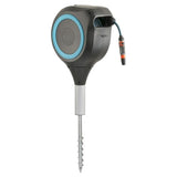 Dévidoir automatique sur pic GARDENA RollUp M liseret bleu - Longueur 20m - Ř11mm - Kit complet