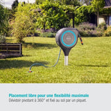 Dévidoir automatique sur pic GARDENA RollUp M liseret bleu - Longueur 20m - Ř11mm - Kit complet