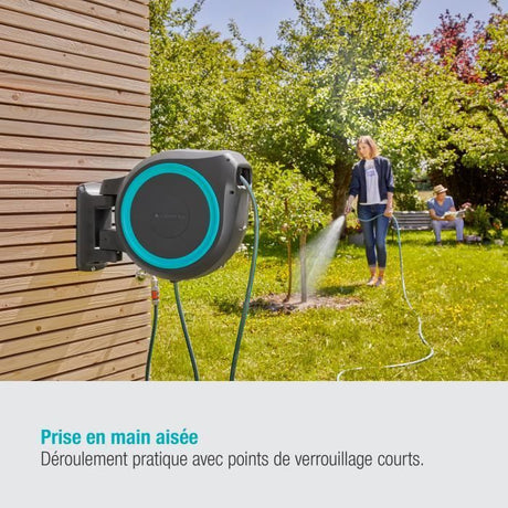 Dévidoir automatique mural RollUp L GARDENA - Longueur 30m - Ř13mm - Kit complet - Garantie 5 ans