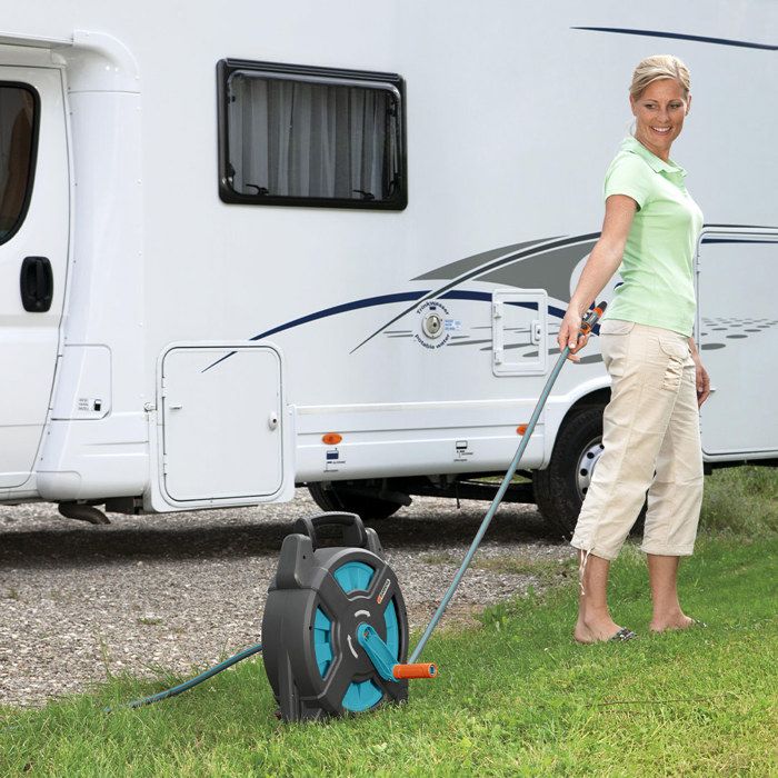 GARDENA Dévidoir portable Classic 15 équipé  Longueur tuyau 15m  Ø11mm  Kit complet pret a l'emploi  Garantie 5 ans (2662-20)