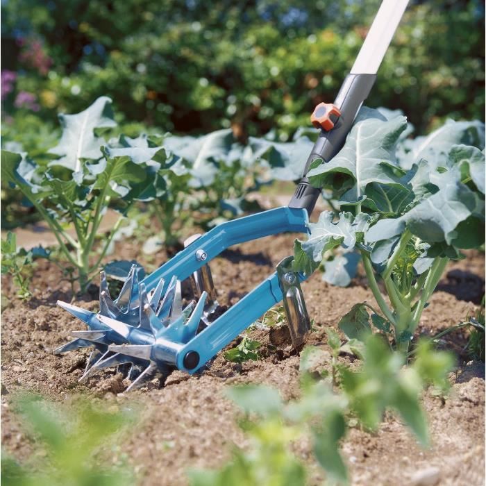 GARDENA Émietteur-sarcleuse 14cm Combisystem – Acier galvanisé haute qualité – Outil ensemencement – Garantie 25 ans (3195-20)