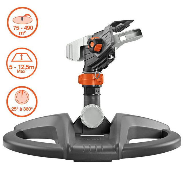 GARDENA Arroseur-canon traîneau Premium – Portée réglable 12.5m max – Superficie max 490m˛ – Pour jardin XL Garantie 5 ans