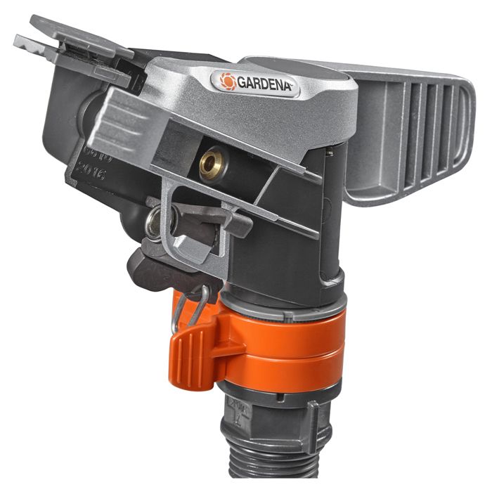 GARDENA Arroseur-canon traîneau Premium  Portée réglable 12.5m max  Superficie max 490m²  Pour jardin XL Garantie 5 ans