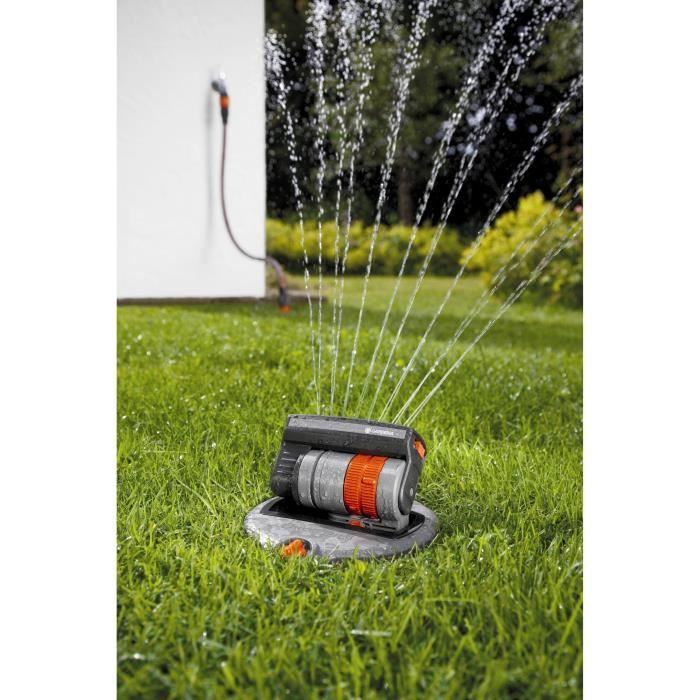 Kit arroseur oscillant escamotable OS140 - GARDENA - Surface 140m² - Portée 15m max - Arrosage rectangulaire