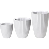 Pot de fleurs - GARDEN ID - Fancy - 40 x 42 cm - Pour jardin, balcons ou intérieurs - Blanc