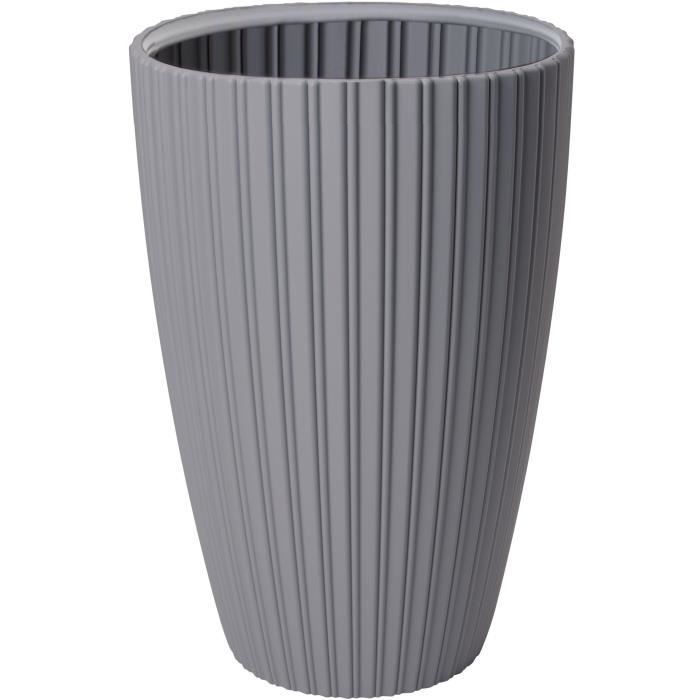 Pot de fleurs - GARDEN ID - Fancy - 40 x 58 cm - Pour jardin, balcons ou intérieurs - Gris clair