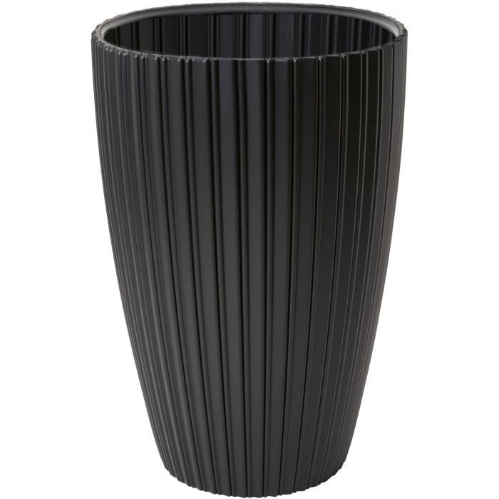 Pot de fleurs - GARDEN ID - Fancy - 40 x 58 cm - Pour jardin, balcons ou intérieurs - Noir