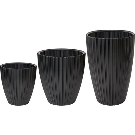 Pot de fleurs - GARDEN ID - Fancy - 40 x 58 cm - Pour jardin, balcons ou intérieurs - Noir