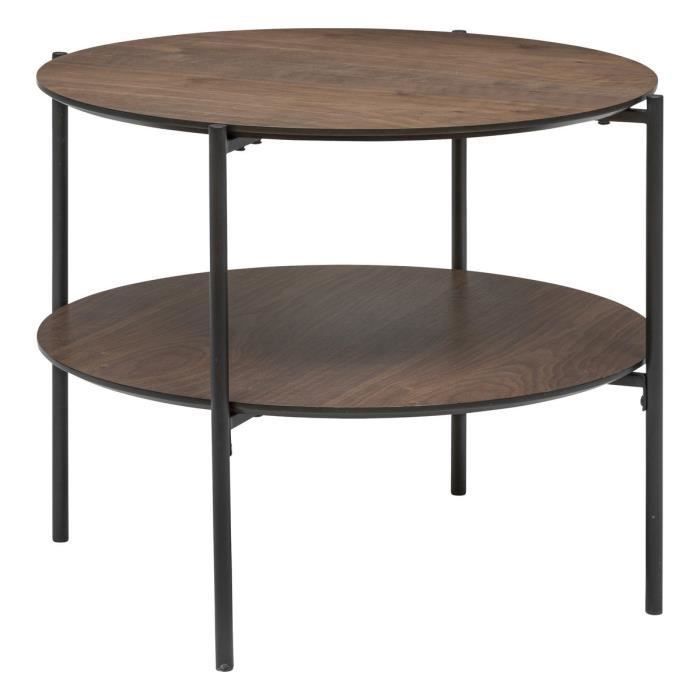 Table basse - GARLE - Bois naturel - 60 x 60 x 40  cm