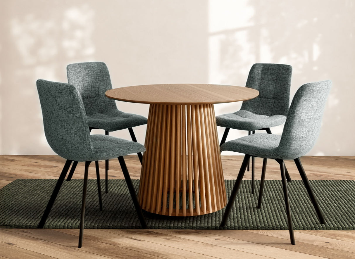 Table a manger - GARLE - 4 personnes - Bois naturel - 100 x 100 x 75 cm