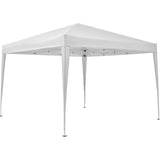 Tonnelle de jardin pliante - Cadre blanc et toile écru - 3 x 3 m - Sac de transport