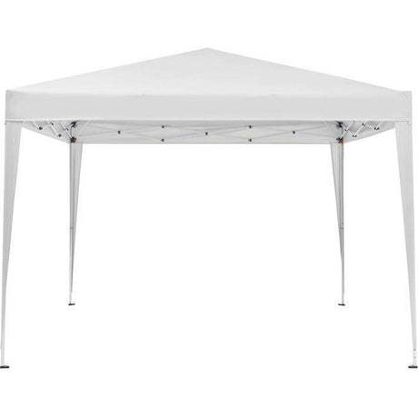Tonnelle de jardin pliante - BORNEO - Cadre blanc et toile écru - Sac de transport - 3 x 3 m