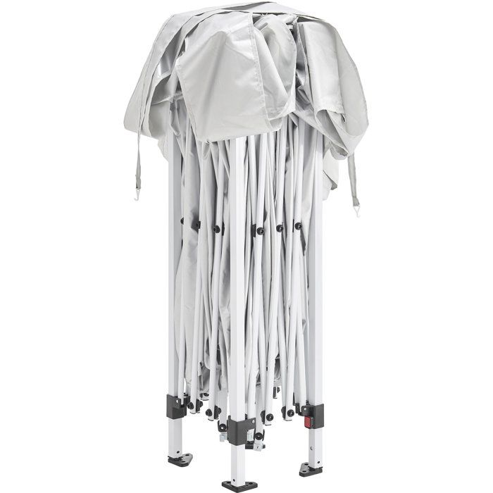 Tonnelle de jardin pliante - Cadre blanc et toile écru - 3 x 3 m - Sac de transport