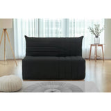 Banquette BZ - 2 places - Tissu Anthracite - 143 x 106 x 92 cm - Matelas BULTEX - BECCI