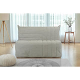 Banquette BZ 2 places BECCI - Velours côtelé Beige - Matelas Bultex - Fabrication française