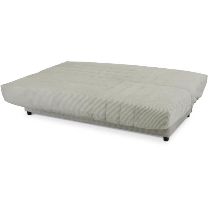 Clic-clac - BEIJA  - 3 places - Velours côtelé beige - 130 x 190 x13 cm