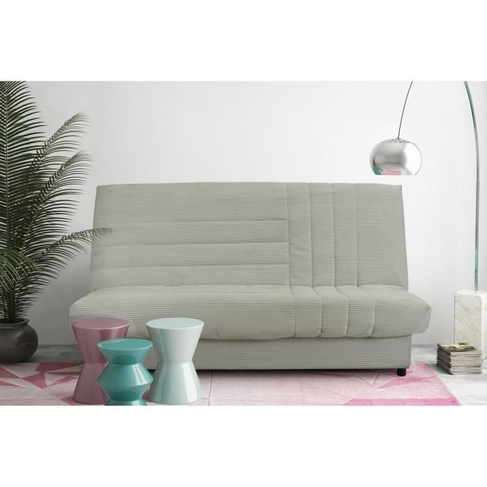 Clic-clac - BEIJA  - 3 places - Velours côtelé beige - 130 x 190 x13 cm