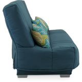 COMFORT BULTEX Banquette clic-clac - 3 places - Tissu bleu + Coussins déco Jungle