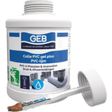 Colle PVC Gel Plus - GEB - Pour PVC rigide pression et évacuation - 500 ml