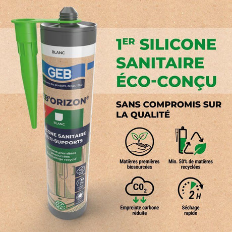 Silicone sanitaire Multi-supports - GEB'ORIZON - GEB - Blanc - 310 ml