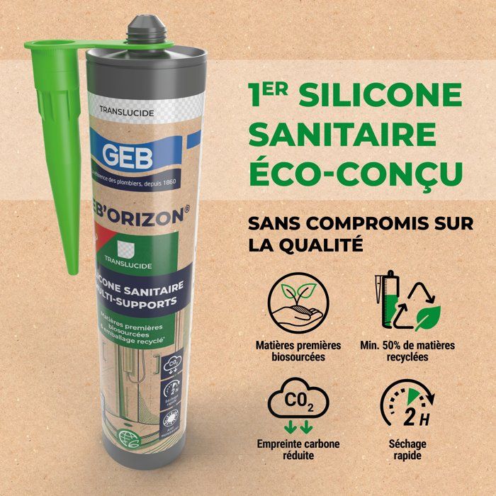 Silicone sanitaire multi-supports Geb'Orizon - GEB - Translucide - 310 ml