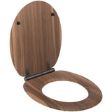 Abattant WC - GELCO - Walnut Noyer - MDF FSC - Frein de chute - Charnieres mÈtal graphite brossÈ