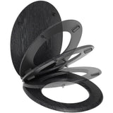 Abattant WC - Gelco - North Noir - MDF FSC - Frein de chute - Charnieres mÈtal graphite brossÈ