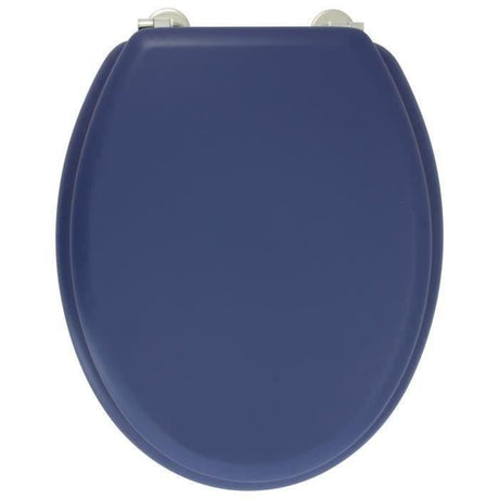 GELCO DESIGN Abattant WC Dolce - Charnieres inox - Bois moulé - Bleu marine