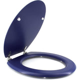 GELCO DESIGN Abattant WC Dolce - Charnieres inox - Bois moulÈ - Bleu marine