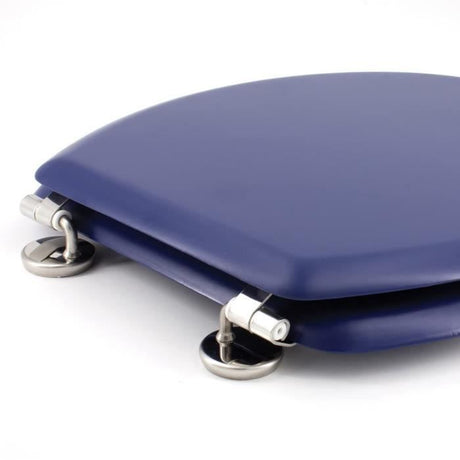 GELCO DESIGN Abattant WC Dolce - Charnieres inox - Bois moulé - Bleu marine