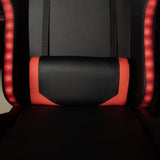 Chaise de bureau gaming - KONIX - Phantom - Éclairage RVB - Inclinaison 135° - Synthétique - Coussin lombaires et cervicaux - Noir