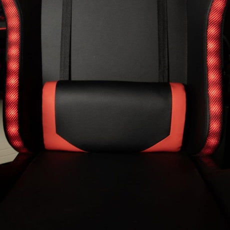 Chaise de bureau gaming - KONIX - Phantom - Éclairage RVB - Inclinaison 135° - Synthétique - Coussin lombaires et cervicaux - Noir